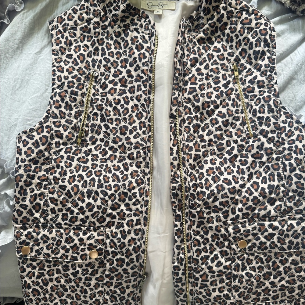 Jessica Simpson Animal Print Quilted Vest